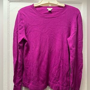 J. Crew Factory “Teddie” Fuchsia Wool Blend Sweater